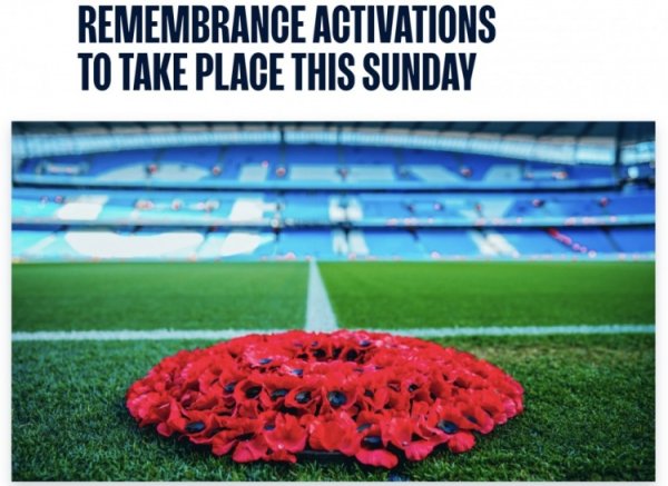 曼城官方：赛前举行糟跶将士驰念日步履，瓜帅献花圈，球衣将拍卖